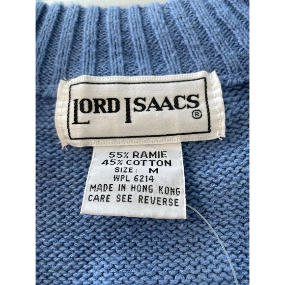 Vintage 90s Lord Isaacs Cardigan Size Medium Button Up Fair Isle Deadstock NEW - Picture 4 of 7